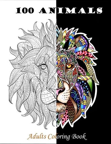 100 animals adult Coloring Book