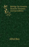 Beitrage Zur Kenntnis Deutsche Vornamen (German Edition)