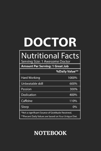 Nutritional Facts Doctor Awesome Notebook