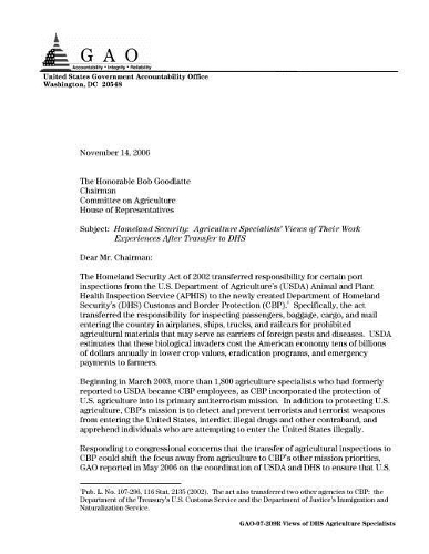 Gao-07-209r Homeland Security