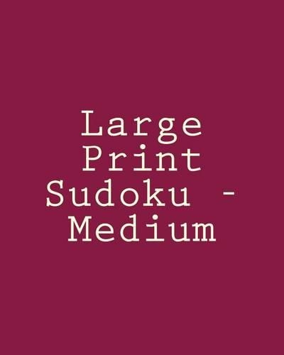 Large Print Sudoku - Medium