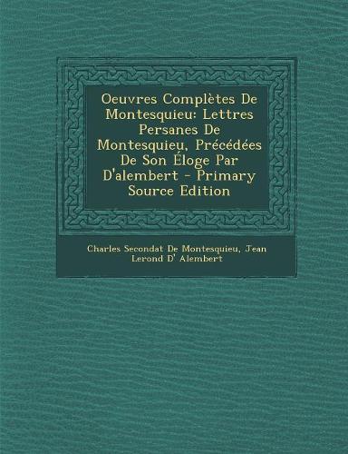 Oeuvres Completes de Montesquieu