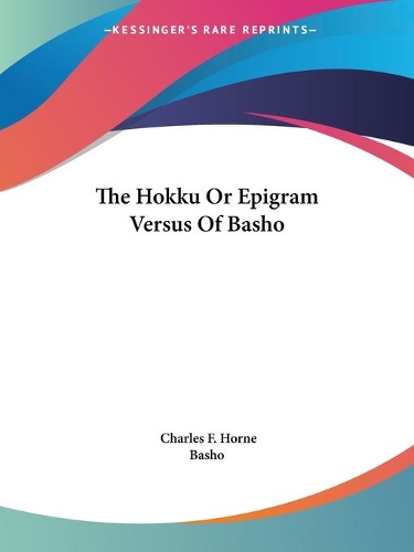 The Hokku Or Epigram Versus Of Basho