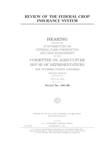 Review of the federal crop insurance system