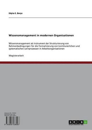 Wissensmanagement in Modernen Organisationen