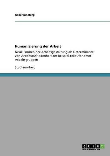 Humanisierung der Arbeit