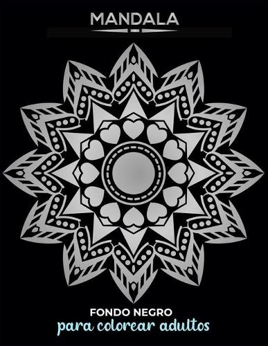 Mandalas para colorear adultos fondo negro