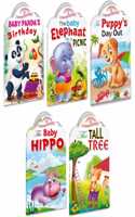 Sawan Set Of 5 Story Books Baby Animals Series (Baby Panda,Baby Elephant, Puppys Day Out , Baby Hippo & Tall Tree)