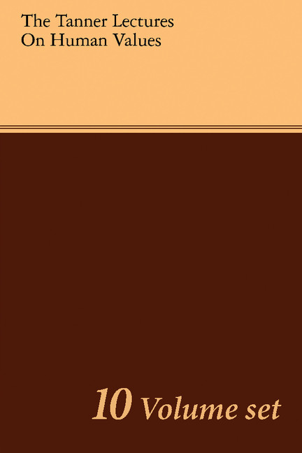 The Tanner Lectures on Human Values 10 Volume Set: (English)