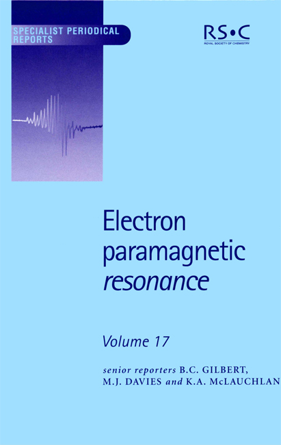 Electron Paramagnetic Resonance: Volume 17(Volume 17 Specialist Periodical Reports - Electron Paramagnetic Resonance)