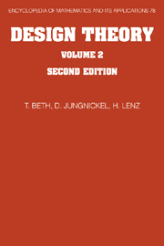 Design Theory: Volume 2: (Series Number 78 Encyclopedia of Mathematics and its Applications)