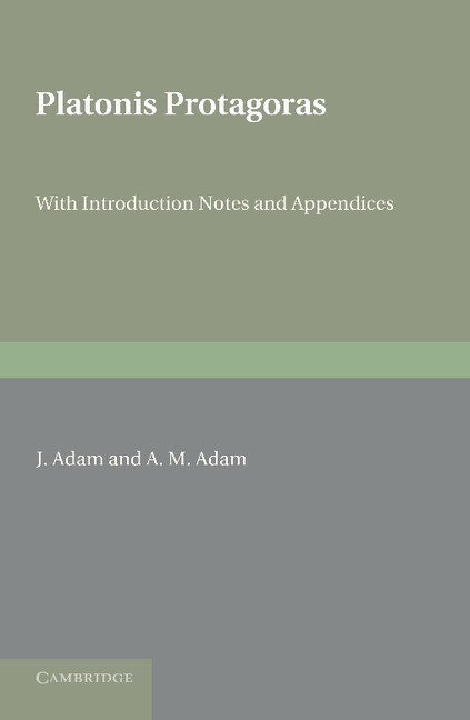 Platonis Protagoras: With Introduction, Notes and Appendices(Greek, Modern (after 1453))