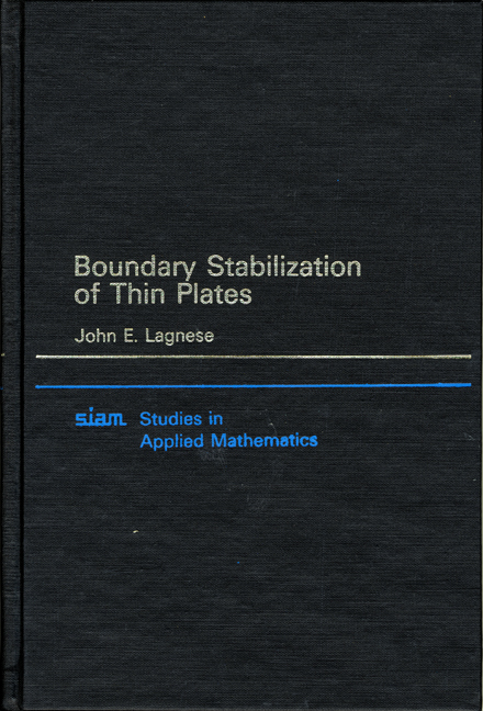 Boundary Stabilization of Thin Plates: (10 Studies in Applied and Numerical Mathematics)