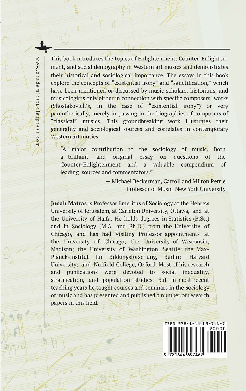 On Counter-Enlightenment, Existential Irony, and Sanctification: Essays in the Sociology of Western Art Musics