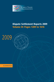 Dispute Settlement Reports 2009: Volume 3, Pages 1289-1616: 2009(World Trade Organization Dispute Settlement Reports)