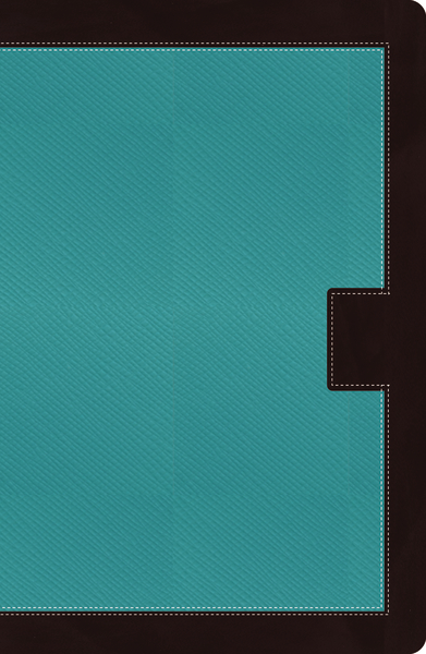 NKJV, Reference Bible, Giant Print, Leathersoft, Turquoise/Brown, Indexed, Red Letter Edition: New King James Version, Turquoise Reptile/Espresso Leathersoft Giant Print Reference Bible(Classic)