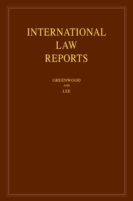 International Law Reports: Volume 185: (Series Number 185 International Law Reports)