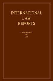 International Law Reports: Volume 185: (Series Number 185 International Law Reports)