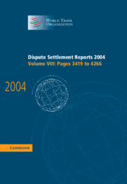 Dispute Settlement Reports 2004: (Volume 8 Dispute Settlement Reports Complete Set 178 Volume Hardback Set)