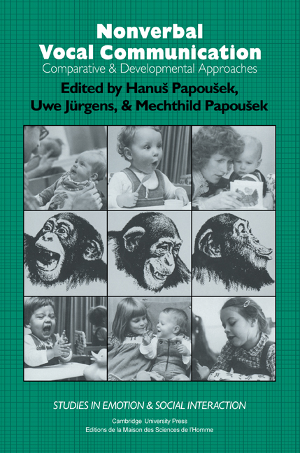 Nonverbal Vocal Communication: Comparative and Developmental Approaches(Studies in Emotion and Social Interaction)