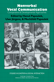 Nonverbal Vocal Communication: Comparative and Developmental Approaches(Studies in Emotion and Social Interaction)