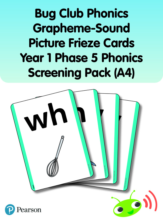 Bug Club Phonics Grapheme-Sound Picture Frieze Cards Year 1 Phase 5 Phonics screening pack (A4): (Phonics Bug)
