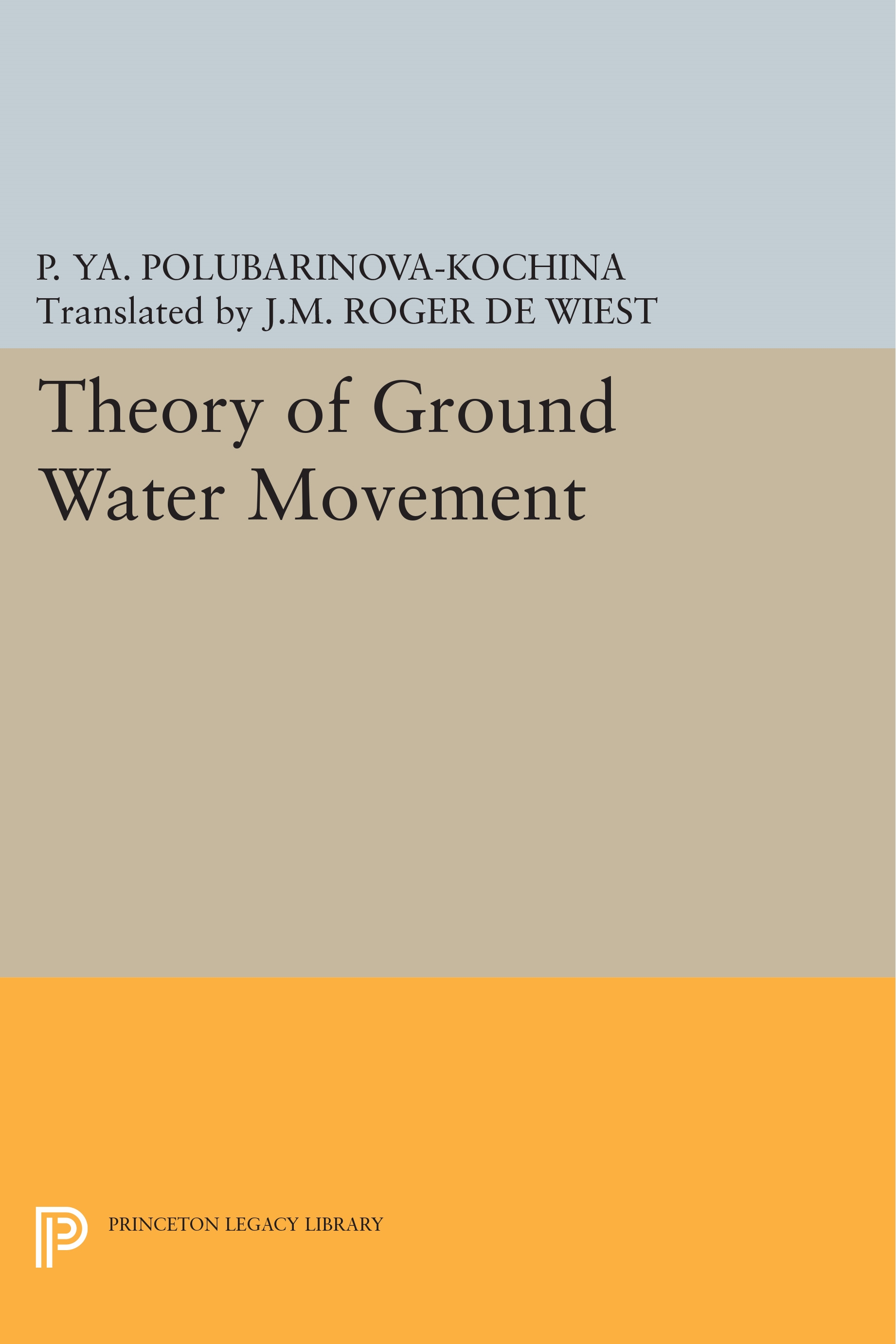 Theory of Ground Water Movement: (Princeton Legacy Library)