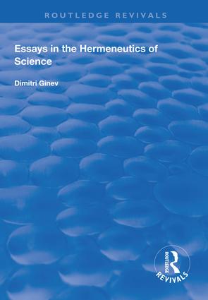 Essays in the Hermeneutics of Science: (Routledge Revivals)