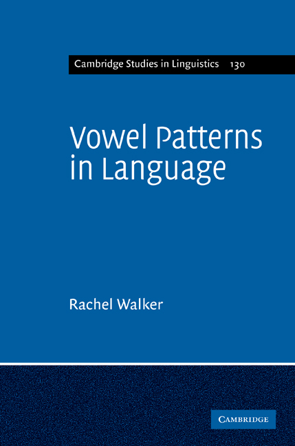 Vowel Patterns in Language: (Series Number 130 Cambridge Studies in Linguistics)