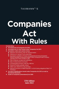 Taxmann's Companies Act with Rules | Pocket Paperback - Covering amended, updated & annotated text of Companies Act 2013 with 60+ Rules, Circulars & Notifications