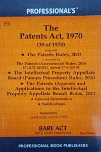 Patents Act, 1970 alongwith Rules, 2003 with Patents Amendment Act, 2020 [Paperback] Professional