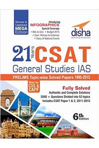 21 Years CSAT General Studies IAS Prelims Topic-wise Solved Papers (1995-2015) 6th Edition (English)