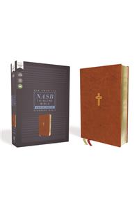 NASB, Thinline Bible, Large Print, Leathersoft, Brown, Red Letter, 1995 Text, Comfort Print