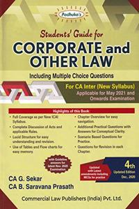 Padhuka's Student's Guide for Corporate and Other Law Including MCQs for CA Final (New Syllabus) - 4/edition, 2020
