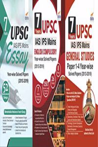 7 Years UPSC IAS/ IPS Mains Essay + Compulsory English + General Studies Papers 1 - 4 Year-wise Solved (2013 - 2019)