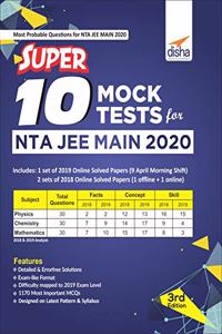 Super 10 Mock Tests for NTA JEE Main 2020 - 3rd Edition