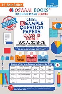 Oswaal CBSE Term 2 Social Science Class 10 Sample Question Papers Book (For Term-2 2022 Exam)