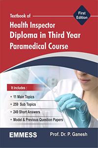 Textbook of Health Inspector Diploma in Third Year Paramedical Course