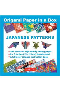 Origami Paper in a Box - Japanese Patterns: 192 Sheets of Tuttle Origami Paper: 6x6 Inch Origami Paper Printed with 10 Different Patterns: 32-Page Instructional Book of 4 Projects