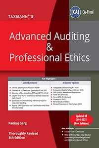 Taxmann's Advanced Auditing & Professional Ethics - The Most Updated & Amended Book along with Tabular & Pictorial Presentation, Simple & Concise Language, etc. | CA Final | New Syllabus