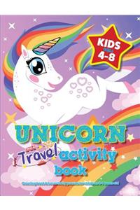 Unicorn Travel Activity Book For Kids Ages 4-8