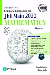 Complete Companion for JEE Main 2020 Mathematics Volume 2 | Previous 18 Year's AIEEE/JEE Mains Questions | Fifth Edition | By Pearson