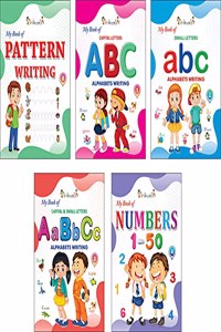 Writing Practice Books in English for kindergarten kids: Set of 5 Copy Writing Books for Early Learning from InIkao