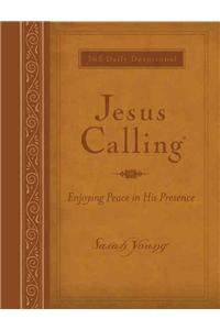 Jesus Calling, Large Text Brown Leathersoft, with Full Scriptures