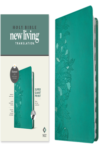 NLT Super Giant Print Bible, Filament-Enabled Edition (Leatherlike, Peony Rich Teal, Indexed, Red Letter)