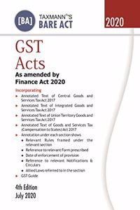 Taxmann's GST Acts (Paperback Pocket Edition) - As amended by Finance Act 2020 (Bare Act) (4th Edition July 2020) [Paperback] Taxmann