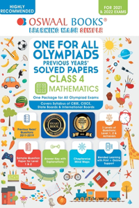 Oswaal One for All Olympiad Previous Years Solved Papers, Class-4 Mathematics Book (For 2021-22 Exam)