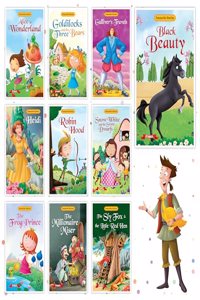 Set of 10 Favourite Stories Books for Kids|English Short Stories for 3+ | Robinhood, Snow White, Alice in Wonderland & Others