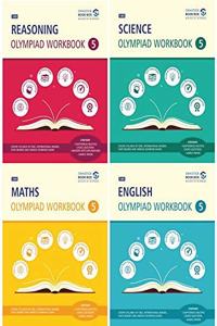 Reasoning, Maths, Science and English Olympiad Workbook Combo - Class 5