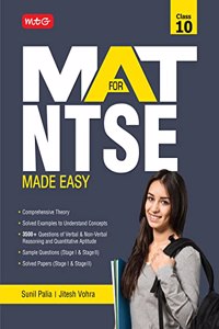 MAT FOR NTSE MADE EASY CLASS-10, Best NTSE 2022 Exam Book having detailed theory, solved examples and previous years paper MAT section